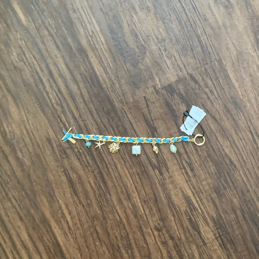 WHBM woven turquoise color charm bracelet